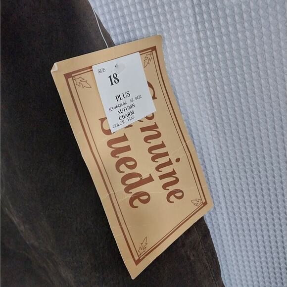 NWT! FASHION BUG! COCOA BROWN GENUINE SUEDE LEATHER PENCIL STYLE SKIRT! SZ 18 - Picture 8 of 12